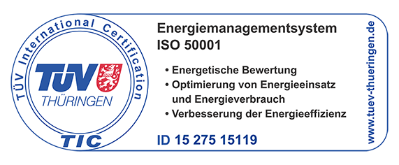 Bild vom Siegel des TUEV Thueringen zum Energiemanagementsystem